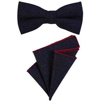 DonDon Hommes noeud papillon 12 x 6 cm lié longueur réglable et mouchoir 23 x 23 x 23 cm couleur coton assorti bleu foncé - Publicité DonDon Hommes noeud papillon 12 x 6 cm lié longueur réglable et mouchoir 23 x 23 x 23 cm couleur coton assorti bleu foncé - Publicité