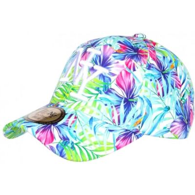 Hip Hop Honour Casquette Enfant Fleurs Bleues Vertes Tropicales NY Bali 7 a 12 Ans Taille Unique Bleu - Publicité Hip Hop Honour Casquette Enfant Fleurs Bleues Vertes Tropicales NY Bali 7 a 12 Ans Taille Unique Bleu - Publicité