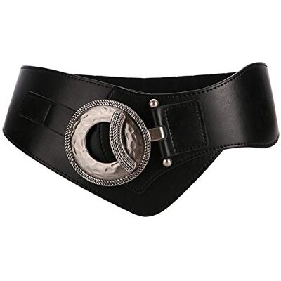 SYMOL Ceinture Femme Large 60mm Stretch Ceintures Élastique Femmes en Cuir 65-160cm Vintage Anneau en O Ceintur pour Robes Manteau.(Noir,110cm(Taille ajustée 110cm-130cm)) - Publicité SYMOL Ceinture Femme Large 60mm Stretch Ceintures Élastique Femmes en Cuir 65-160cm Vintage Anneau en O Ceintur pour Robes Manteau.(Noir,110cm(Taille ajustée 110cm-130cm)) - Publicité