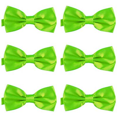 DonDon Lot de 6 Noeud papillon pour homme 12 x 6 cm avec crochet déjà lié et réglable Vert néon - Publicité DonDon Lot de 6 Noeud papillon pour homme 12 x 6 cm avec crochet déjà lié et réglable Vert néon - Publicité