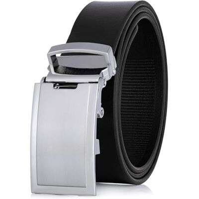 LINDENMANN ceinture homme de cuir de vachette, 33 mm large et 3,6 mm fort, ajustable, ceinture, ceinture de cuir, ceinture classique, boucle automatique, noir - Publicité LINDENMANN ceinture homme de cuir de vachette, 33 mm large et 3,6 mm fort, ajustable, ceinture, ceinture de cuir, ceinture classique, boucle automatique, noir - Publicité