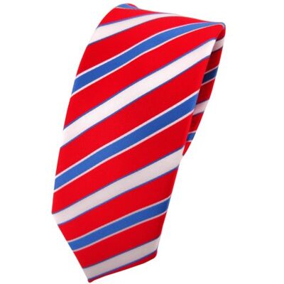 TigerTie étroit cravate rouge rouge vif bleu blanc rayé Tie - Publicité TigerTie étroit cravate rouge rouge vif bleu blanc rayé Tie - Publicité