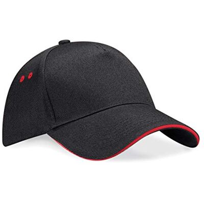 Beechfield Casquette Ultimate Adulte (Taille Unique) (Noir/Rouge) - Publicité Beechfield Casquette Ultimate Adulte (Taille Unique) (Noir/Rouge) - Publicité