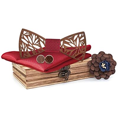 Mr.Van Noeud Papillon Bois Fait Main,Taille Réglable, Style Classique,Coffret en Bois (comprenant Boutons de Manchette, fleur, Mouchoir et noeud papillon) pour Mariage Soirée Business-Bleu - Publicité Mr.Van Noeud Papillon Bois Fait Main,Taille Réglable, Style Classique,Coffret en Bois (comprenant Boutons de Manchette, fleur, Mouchoir et noeud papillon) pour Mariage Soirée Business-Bleu - Publicité