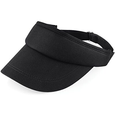Beechfield Visière 100% Coton Adulte Unisexe (Taille Unique) (Noir) - Publicité Beechfield Visière 100% Coton Adulte Unisexe (Taille Unique) (Noir) - Publicité