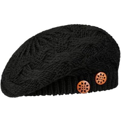 Lierys CHAPEAUSHOP Jil Beret Tricot avec Boutons Fabrique en Allemagne Femme Automne Hiver - Publicité Lierys CHAPEAUSHOP Jil Beret Tricot avec Boutons Fabrique en Allemagne Femme Automne Hiver - Publicité