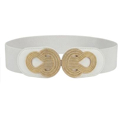 BlackButterfly Large Élastique Vintage Sangle Métal Emboîtement Boucle Ceinture (Blanc, XXL) - Publicité BlackButterfly Large Élastique Vintage Sangle Métal Emboîtement Boucle Ceinture (Blanc, XXL) - Publicité