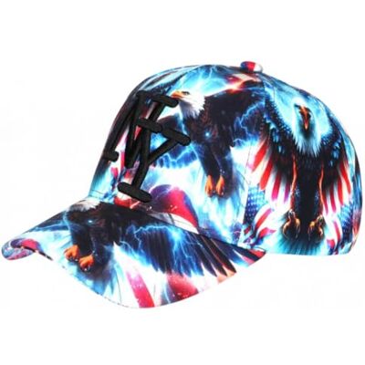 Hip Hop Honour Casquette NY Aigle Américain Pygargue Bleue et Rouge Baseball Wild Taille Unique Bleu - Publicité Hip Hop Honour Casquette NY Aigle Américain Pygargue Bleue et Rouge Baseball Wild Taille Unique Bleu - Publicité