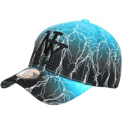 Hip Hop Honour Casquette NY Bleue Turquoise et Noire Design Streetwear Baseball Eklyr Taille Unique Bleu - Publicité Hip Hop Honour Casquette NY Bleue Turquoise et Noire Design Streetwear Baseball Eklyr Taille Unique Bleu - Publicité