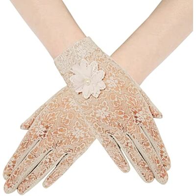 BABEYOND ArtiDeco Gants de Mariée en Dentelle Courts, Opéra pour Femme Soirée, Mariage, Fiançaille Taille Unique (Beige) - Publicité BABEYOND ArtiDeco Gants de Mariée en Dentelle Courts, Opéra pour Femme Soirée, Mariage, Fiançaille Taille Unique (Beige) - Publicité