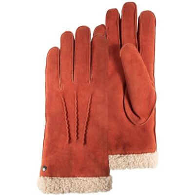 Isotoner Gants Femme Cuir velours fourrés et souple Doublure imitation fourrure chaleureuse; cuir chèvre velours souple et raffiné - Publicité Isotoner Gants Femme Cuir velours fourrés et souple Doublure imitation fourrure chaleureuse; cuir chèvre velours souple et raffiné - Publicité