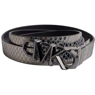 Michael Kors Ceinture fine réversible en cuir métallisé pour femme 558992 - Publicité Michael Kors Ceinture fine réversible en cuir métallisé pour femme 558992 - Publicité