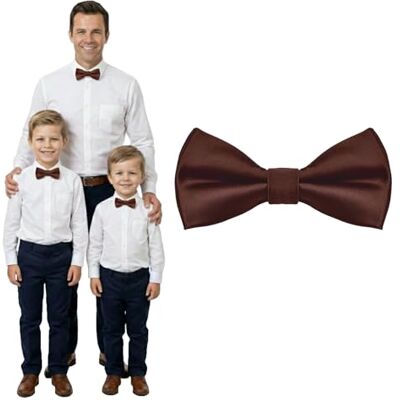 DonDon Nœud papillon enfant garçon bébés et homme aspect soie brillant, pré-noué et réglable en longueur en polyester accessoire festif pour mariage, communion et cérémonie - Publicité DonDon Nœud papillon enfant garçon bébés et homme aspect soie brillant, pré-noué et réglable en longueur en polyester accessoire festif pour mariage, communion et cérémonie - Publicité