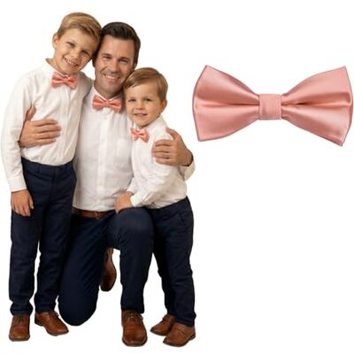 DonDon Nœud papillon enfant garçon bébés et homme aspect soie brillant, pré-noué et réglable en longueur en polyester accessoire festif pour mariage, communion et cérémonie - Publicité DonDon Nœud papillon enfant garçon bébés et homme aspect soie brillant, pré-noué et réglable en longueur en polyester accessoire festif pour mariage, communion et cérémonie - Publicité