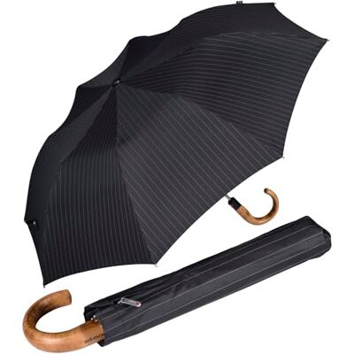 Knirps Parapluie de poche Topmatic SL pour homme Poignée ronde en bois Motifs imprimés, 102 cm - Publicité Knirps Parapluie de poche Topmatic SL pour homme Poignée ronde en bois Motifs imprimés, 102 cm - Publicité