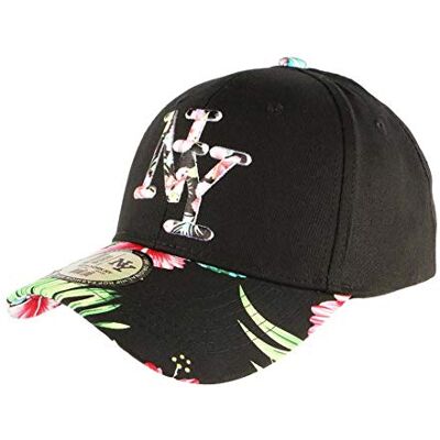 Hip Hop Honour Casquette NY Noire Fleurs Rouges Gili Baseball Fashion Tropic Mixte - Publicité Hip Hop Honour Casquette NY Noire Fleurs Rouges Gili Baseball Fashion Tropic Mixte - Publicité
