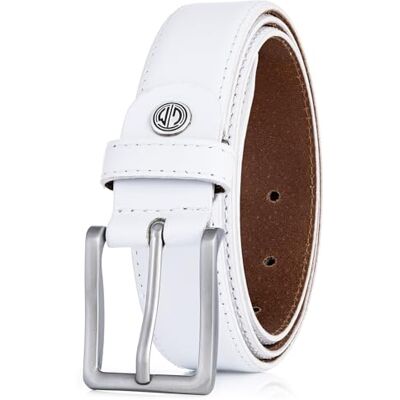 Lindenmann ceinture homme de cuir de vachette, 30 mm large et 3,8 mm fort, ajustable, ceinture, ceinture de cuir, ceinture classique, avec couture double, XXL, blanc - Publicité Lindenmann ceinture homme de cuir de vachette, 30 mm large et 3,8 mm fort, ajustable, ceinture, ceinture de cuir, ceinture classique, avec couture double, XXL, blanc - Publicité