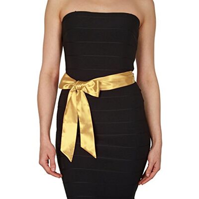 BlackButterfly Mariage Noeud Papillon Demoiselle d'honneur de Bal Ceinture de Satin (Or, 5W / 250L) - Publicité BlackButterfly Mariage Noeud Papillon Demoiselle d'honneur de Bal Ceinture de Satin (Or, 5W / 250L) - Publicité