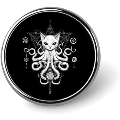 HLBSDM Broches et épingles rondes en forme de chat poulpe, petit badge décoratif de 2,5 cm pour vêtements, sacs, sacs à dos, chapeaux - Publicité HLBSDM Broches et épingles rondes en forme de chat poulpe, petit badge décoratif de 2,5 cm pour vêtements, sacs, sacs à dos, chapeaux - Publicité