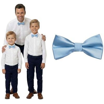 DonDon Nœud papillon enfant garçon bébés et homme aspect soie brillant, pré-noué et réglable en longueur en polyester accessoire festif pour mariage, communion et cérémonie - Publicité DonDon Nœud papillon enfant garçon bébés et homme aspect soie brillant, pré-noué et réglable en longueur en polyester accessoire festif pour mariage, communion et cérémonie - Publicité