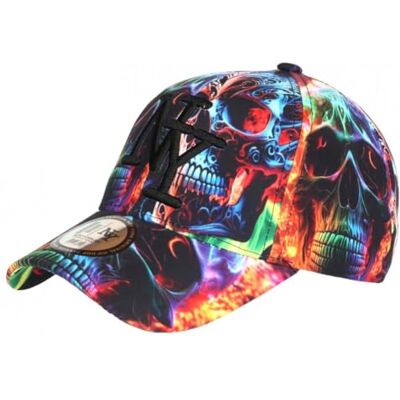 Hip Hop Honour Casquette Tête de Mort Orange Bleue Originale NY Baseball Skull Taille Unique Orange - Publicité Hip Hop Honour Casquette Tête de Mort Orange Bleue Originale NY Baseball Skull Taille Unique Orange - Publicité