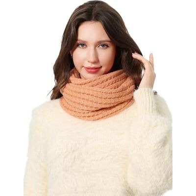 DonDon écharpe femme hiver foulard femme écharpe en laine châle femme tour de cou snood Couleur saumon - Publicité DonDon écharpe femme hiver foulard femme écharpe en laine châle femme tour de cou snood Couleur saumon - Publicité