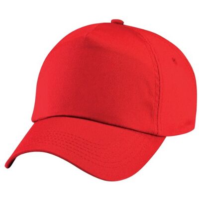 Beechfield Casquette de Baseball 100% Coton Enfant Unisexe (Taille Unique) (Rouge Vif) - Publicité Beechfield Casquette de Baseball 100% Coton Enfant Unisexe (Taille Unique) (Rouge Vif) - Publicité