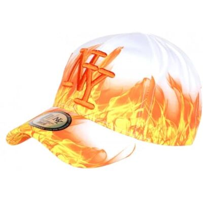 Hip Hop Honour Casquette NY Orange et Blanche Design Streetwear Baseball Fire Taille Unique Orange - Publicité Hip Hop Honour Casquette NY Orange et Blanche Design Streetwear Baseball Fire Taille Unique Orange - Publicité