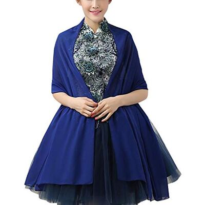 YAOMEI Femme Echarpe Châles Foulards Chiffon, Etoles écharpe Fichus de tête Les Mariages Mariée Bridemaids Tenue de soirée Fête Plage (76.8 * 43.3 Pouces (195cm * 110cm), Bleu) - Publicité YAOMEI Femme Echarpe Châles Foulards Chiffon, Etoles écharpe Fichus de tête Les Mariages Mariée Bridemaids Tenue de soirée Fête Plage (76.8 * 43.3 Pouces (195cm * 110cm), Bleu) - Publicité