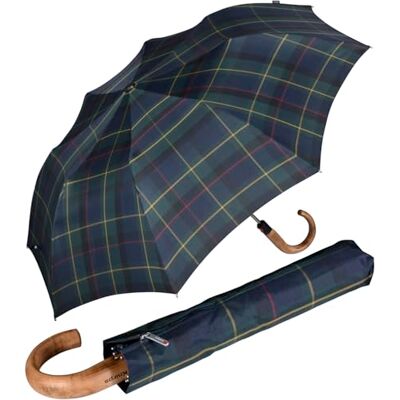 Knirps Parapluie de poche Topmatic SL pour homme avec poignée ronde en bois imprimé gents, Check Hunter, 102 cm - Publicité Knirps Parapluie de poche Topmatic SL pour homme avec poignée ronde en bois imprimé gents, Check Hunter, 102 cm - Publicité