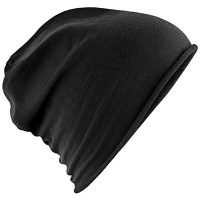 Beechfield B361 Jersey Beanie Black One Size - Publicité Beechfield B361 Jersey Beanie Black One Size - Publicité