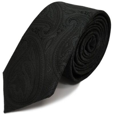 TigerTie Cravate fine design à motifs cachemire Binder Tie - Publicité TigerTie Cravate fine design à motifs cachemire Binder Tie - Publicité