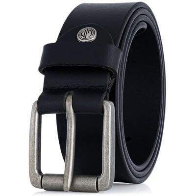 Lindenmann Ceinture en cuir fabriqué à partir de cuir de buffle souple, marque, noir, 40 mm, 9021, Größe/Size:85, Farbe/Color:noir - Publicité Lindenmann Ceinture en cuir fabriqué à partir de cuir de buffle souple, marque, noir, 40 mm, 9021, Größe/Size:85, Farbe/Color:noir - Publicité