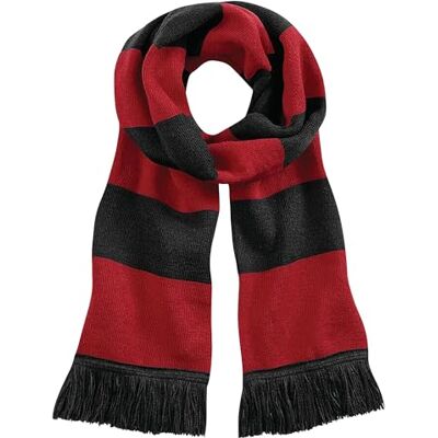 Beechfield Écharpe rayée tricotée Adulte unisexe (Taille unique) (Noir/Rouge) - Publicité Beechfield Écharpe rayée tricotée Adulte unisexe (Taille unique) (Noir/Rouge) - Publicité