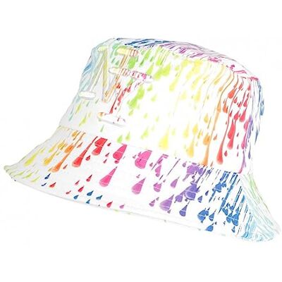 Hip Hop Honour Chapeau Bob NY Blanc Orange et Rouge Print Fashion Painter Taille Unique Blanc - Publicité Hip Hop Honour Chapeau Bob NY Blanc Orange et Rouge Print Fashion Painter Taille Unique Blanc - Publicité