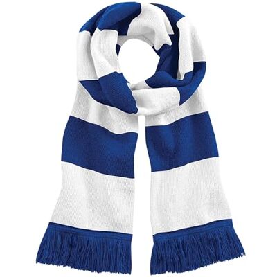 Beechfield Écharpe rayée tricotée Adulte unisexe (Taille unique) (Bleu roi/Blanc) - Publicité Beechfield Écharpe rayée tricotée Adulte unisexe (Taille unique) (Bleu roi/Blanc) - Publicité