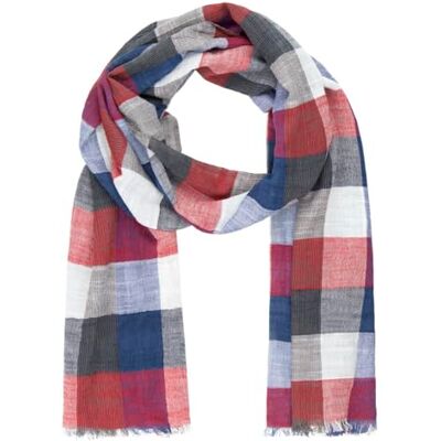 Lindenmann écharpe/écharpe tissée hommes 100% coton, foulard pour hommes, bleu-rouge - Publicité Lindenmann écharpe/écharpe tissée hommes 100% coton, foulard pour hommes, bleu-rouge - Publicité