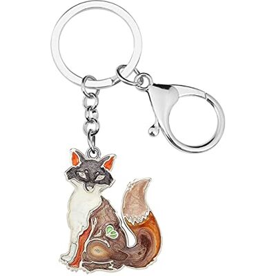 WEVENI Alliage Émail Cartoon Renard Porte-clés Charms Cute Bijoux pour Femme Filles Sac Portefeuille Voiture (Marron) - Publicité WEVENI Alliage Émail Cartoon Renard Porte-clés Charms Cute Bijoux pour Femme Filles Sac Portefeuille Voiture (Marron) - Publicité