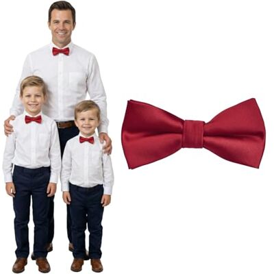 DonDon Nœud papillon enfant garçon bébés et homme aspect soie brillant, pré-noué et réglable en longueur en polyester accessoire festif pour mariage, communion et cérémonie - Publicité DonDon Nœud papillon enfant garçon bébés et homme aspect soie brillant, pré-noué et réglable en longueur en polyester accessoire festif pour mariage, communion et cérémonie - Publicité