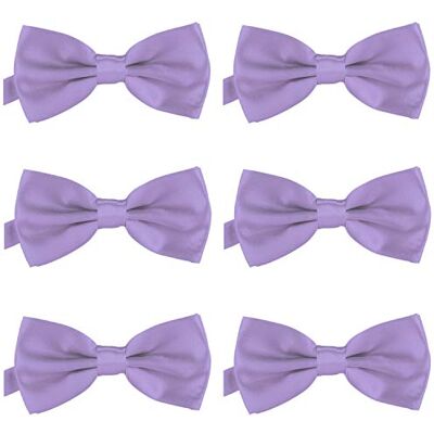 DonDon Lot de 6 Noeud papillon pour homme 12 x 6 cm avec crochet déjà lié et réglable Lilas - Publicité DonDon Lot de 6 Noeud papillon pour homme 12 x 6 cm avec crochet déjà lié et réglable Lilas - Publicité