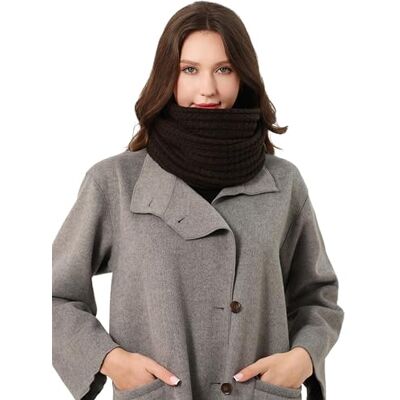 DonDon écharpe femme hiver foulard femme écharpe en laine châle femme tour de cou snood Marron - Publicité DonDon écharpe femme hiver foulard femme écharpe en laine châle femme tour de cou snood Marron - Publicité