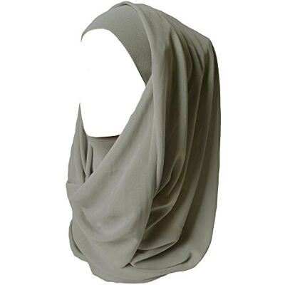 Lina & Lily Hijab pour Femmes Mousseline Foulard Écharpe Turban Châle Islamique (Gris) - Publicité Lina & Lily Hijab pour Femmes Mousseline Foulard Écharpe Turban Châle Islamique (Gris) - Publicité