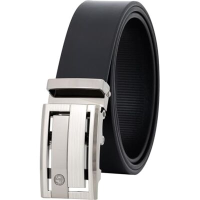 LINDENMANN Ceinture pour homme En cuir de vachette noir Boucle automatique - Publicité LINDENMANN Ceinture pour homme En cuir de vachette noir Boucle automatique - Publicité