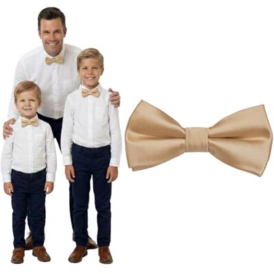 DonDon Nœud papillon enfant garçon bébés et homme aspect soie brillant, pré-noué et réglable en longueur en polyester accessoire festif pour mariage, communion et cérémonie - Publicité DonDon Nœud papillon enfant garçon bébés et homme aspect soie brillant, pré-noué et réglable en longueur en polyester accessoire festif pour mariage, communion et cérémonie - Publicité