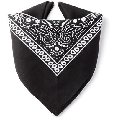 Karl Loven Bandana Noir 100% Coton Paisley Foulard Fichu Bandeau Tour de Cou Tête Echarpe Pastel Bracelet Homme Femme Enfant - Publicité Karl Loven Bandana Noir 100% Coton Paisley Foulard Fichu Bandeau Tour de Cou Tête Echarpe Pastel Bracelet Homme Femme Enfant - Publicité