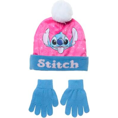 Disney Lilo and Stitch Chapeau d'hiver de Stitch avec PON PON et gants, pour enfants (Bleu, 52) - Publicité Disney Lilo and Stitch Chapeau d'hiver de Stitch avec PON PON et gants, pour enfants (Bleu, 52) - Publicité