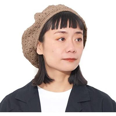 CHARM Chapeau Femme Bonnet Beret Casquette Béret Basque D'été 100% Coton Tricoté Fait Main Crochet Souple Beige - Publicité CHARM Chapeau Femme Bonnet Beret Casquette Béret Basque D'été 100% Coton Tricoté Fait Main Crochet Souple Beige - Publicité