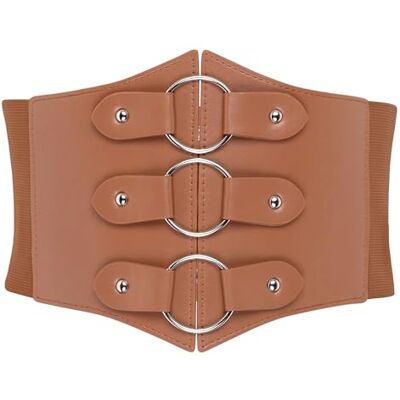 BlackButterfly Elastique Cosplay Halloween Anneau en métal Taille Costume de pirate Serre-taille Corset Ceinture (Marron camel, M) - Publicité BlackButterfly Elastique Cosplay Halloween Anneau en métal Taille Costume de pirate Serre-taille Corset Ceinture (Marron camel, M) - Publicité