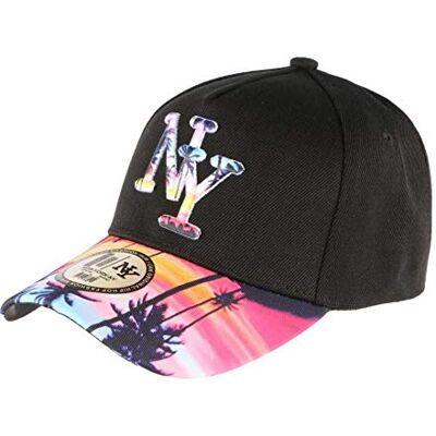 Hip Hop Honour Casquette NY Bleue Rose Visiere Baseball Fashion Tropic Night Mixte - Publicité Hip Hop Honour Casquette NY Bleue Rose Visiere Baseball Fashion Tropic Night Mixte - Publicité