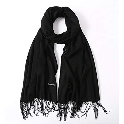 KGM Foulard pashmina extra large en laine mélangée super douce pour hijab (Noir) - Publicité KGM Foulard pashmina extra large en laine mélangée super douce pour hijab (Noir) - Publicité